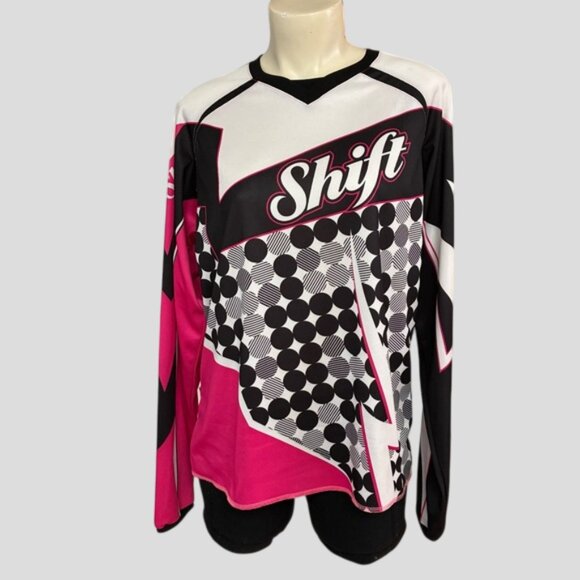 Shift Women's MX Jersey Black, White & Pink Size Large - Picture 1 of 16